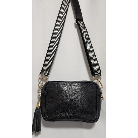 Elie Beaumont Handbags - Elie Beaumont Leather Made In Italy Tassel Crossbody Black